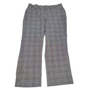 Dressbarn Pants Gray Plaid Business‎ Slacks Womens 14W Pockets Work Office
